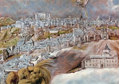 View and Map of the Town of Toledo, detail of the Tavera hospital, 1609 (detail) by El Greco